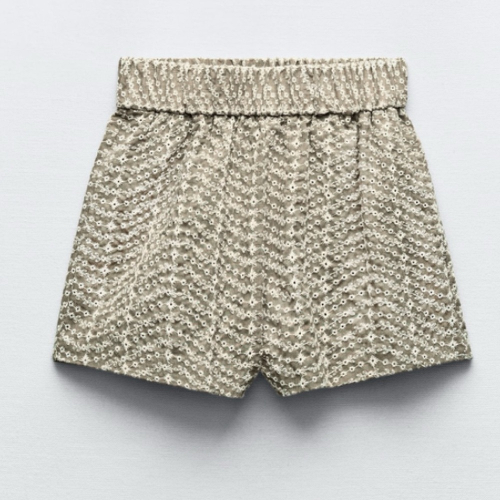 Zara - Embroidered Eyelet Shorts